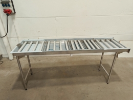 Stainless steel roller conveyor for dishwashers- 215x60 cm